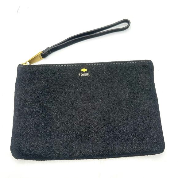 Fossil Handbags - FOSSIL women's black leather wristlet zipper closure